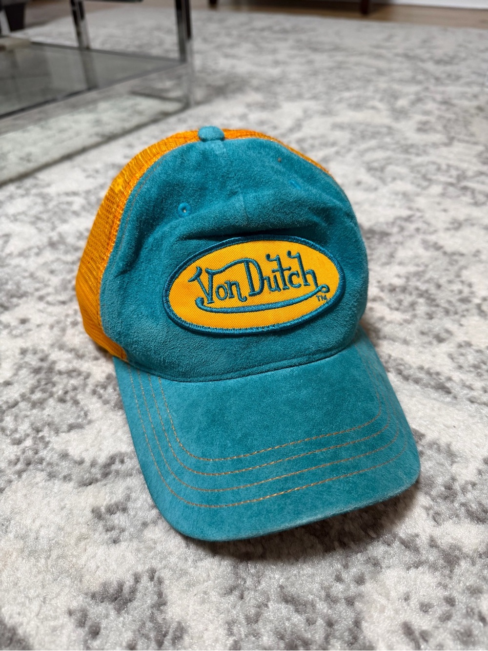 Von Dutch Bright Orange Mesh Trucker Hat